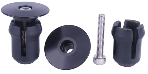 YANRUHFL 2 Pcs Aluminum Bike Handlebar End Plugs for Road Mountain Bike Handlebar Caps (Black)