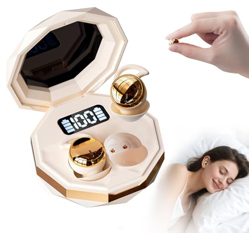 Auriculares para Dormir Bluetooth 6.0, Mini Auriculares Inalámbricos Intrauditivos para Dormir de Lado, 28H de Reproducción, Silicón Líquido Suave, para Dormir, Hacer Ejercicio, Trabajar, Viajar