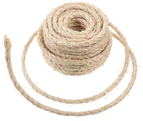 Gadpiparty Corda di Canapa Sisal Naturale per Tiragraffi per Gatti Corda Resistente all Usura per Progetti di Giardinaggio Artigianato e Legatura Tagliabile e Flessibile per Uso Quotidiano