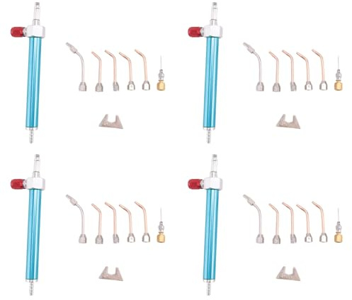 Uikdjgu 4X Outil de Bijouterie Chalumeau à Souder à L'Oxygène avec 5 Embouts Équipement à Hydrogène pour Outils de Goldsmith