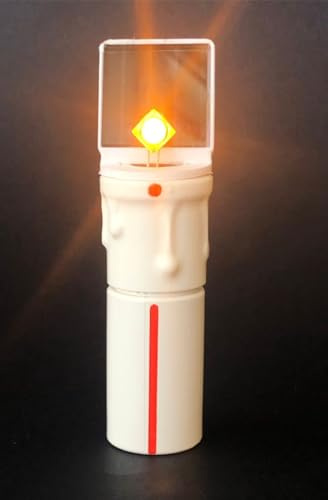 Giallo intermittente - Lumino elettronico votivo LED per cimitero a RICARICA SOLARE con pannello orientabile | Candela per loculo BATTERIA RICARICABILE integrata | Luce gialla durata 8-10 anni