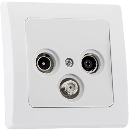 Chilitec Antennendose Delphi TV Sat Kabel Fernsehen Radio Digital Full-HD UHD 4K tauglich End Dose mit 1-Fach Rahmen Weiß