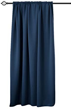 WOLTU Thermovorhang, Verdunklungsvorhang für Wohnzimmer Schlafzimmer, Blickdicht, mit Kräuselband für Schiene, 250g/m² Schwere Wärmeisolierende, 135 x 175 cm, Dunkelblau