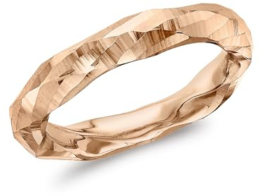 Damenring Gelbgold 9kt 3,5mm diamantiert facettiert | Carissima Gold