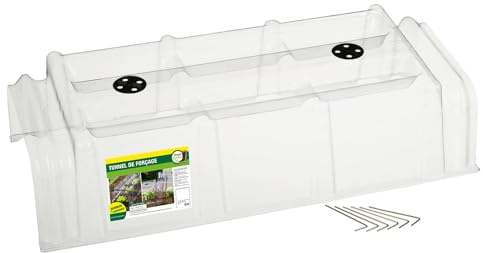 TERRE JARDIN - Tunnel de Forçage, 86 x 38 x 21 cm, Lot de 30 - Tunnel de Forçage Rigide, Transparent, Modulable, avec 6 Sardines de Fixation - Mini Serre Rigide Potager de Jardin avec Ventilation