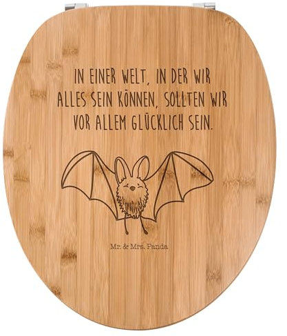 Mr. & Mrs. Panda WC Sitz Fledermaus Flügel - Geschenk, Toilette, Klobrille, Klodeckel, lustige Sprüche, Tiermotive, Toilettendeckel, Gute Laune,
