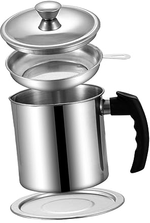 BESTonZON 1pezzi Bottiglia D'olio in Acciaio Inossidabile Contenitore Per Olio Da Cucina Tanica Per e Antiruggine Coperchio Ermetico Per Conservazione