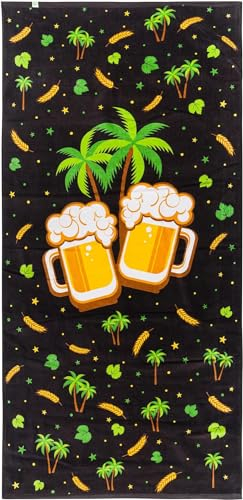 Bier Strandtuch Groß 100x200, 3D Bier Badetuch Mikrofaser Handtücher, Strandhandtuch SchnellTrocknend Badehandtuch, Saunatuch, Handtuch, Damen, Herren, Strandtücher, Badetücher A229