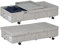 Relaxdays Cajas de Almacenaje Bajo la Cama, Pack de 2, 50 litros, con Ruedas, 20 x 80 x 40 cm, Plegables, con Tapa, Gris, Cartón