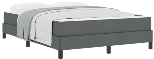 vidaXL Boxspringbett Dunkelgrau 160 x 200 cm Stoff