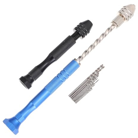 SAFIGLE Trapano Manuale Micro per Modellismo e Gioielli con Punte Acciaio Resistenti Utensile Portatile per Materiale Polimerico Legno e Plastica per Progetti Te