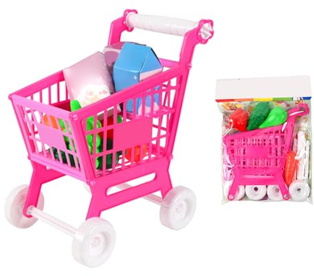 TOPINCN Carrello della Spesa per Bambini Carrello da Gioco Design Carino della Spesa Giocattolo Sicuro e Affidabile per Bambini Giochi di Ruolo Materiale: Plastica