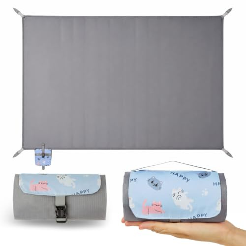 Tinsellns Coperta da Picnic Impermeabile, 150 x 100 cm, Ultraleggera e Compatta, Coperta per Esterni Portatile, per Picnic, Campeggio, Spiaggia e Escursioni