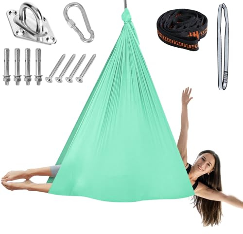 Chihee Inversion och flexibilitet flyg-yoga-hängmatta av högkvalitativt polyester för stretching yoga och meditation – enkel att installera med säker monteringsuppsättning