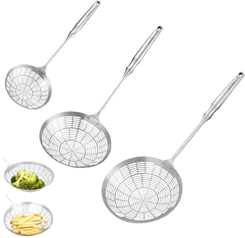 Mestolo in acciaio inox a forma di ragno, per cucinare e friggere, utensili da cucina, setaccio per pasta (S + M + L)