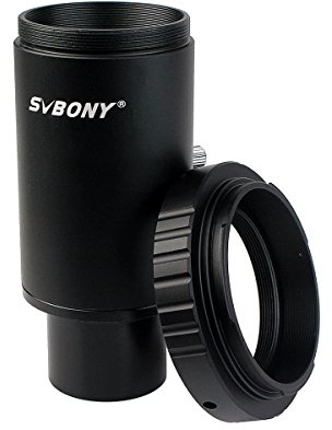 Svbony Adaptador T2, 1.25 Adaptador Camara Telescopio Tubo Extensión Anillo T Adaptadores Fotográficos, Accesorios para Telescopios Compatible con Canon EOS & Rebel SLR y DSLR