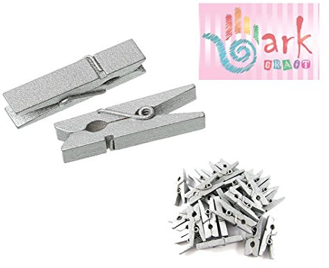 ARK W0018 Mini (25 mm) Metallklammern, 100 Stück, ideal zum Basteln, für Scrapbooking, Hochzeiten, zum Aufhängen (Silber)
