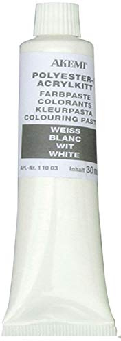 Akemi Pâtes de peinture, blanc 11262, pour colorer la peinture de mastic marbré, concentré, colorer et personnaliser (blanc)