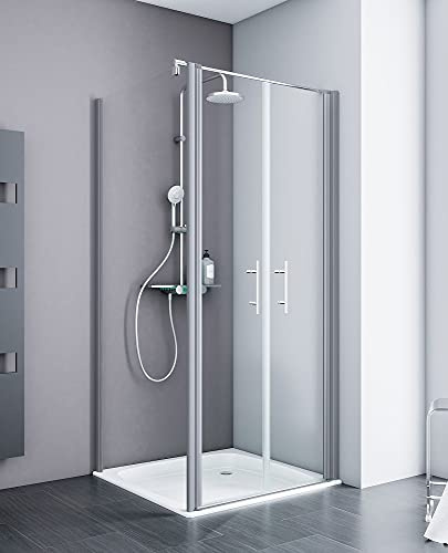 Schulte Duschkabine Alexa Style 2.0 Pendeltür mit Seitenwand, inklusive Duschwanne 90x90 cm, inkl. Fixil-Glassiegel, EP3225065 01 500