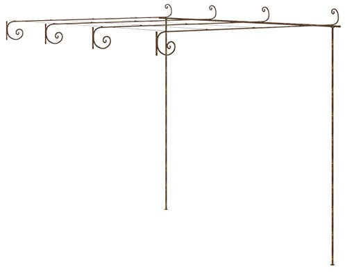 Tidyard Pergola en Fer Forgé 4x3m Marron Antique, Support de Plantes Grimpantes, Décoration Jardin