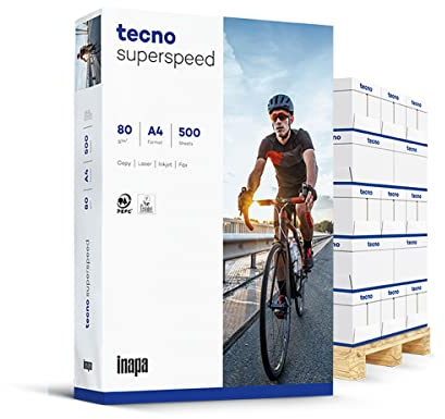 inapa Drucker-/ Kopierpapier tecno Superspeed: 80 g/m², A4, 1 Palette (100.000 Blatt), hochweiß