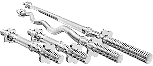 Marbo Sport - Set MWG4 | Barra bilanciere 167 cm + Bilanciere Sz-Curl a vite 120 cm + 2 x Barre Manubri 40 cm 30 mm