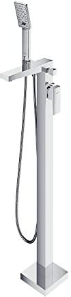 ECOLAM® freistehende Standarmatur für Badewanne FRESH Wannenarmatur stehend 3 Funktionen Brause Modern Design Armatur