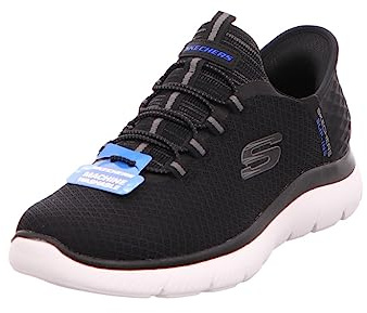 Skechers Summits High Range Herren Sneakers, Black Mesh Trim, 42.5 EU