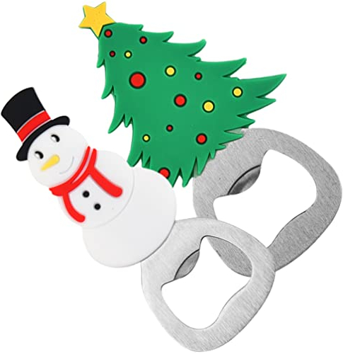 NUOBESTY 2st Flaschenöffner Dosenöffner Bieröffner Destapadores De Cerveza Weinkorkenzieher Weihnachtsfeierstrumpf Leidet Behälterdeckel Glasöffner Weihnachtsbaum Haushalt Kieselgel