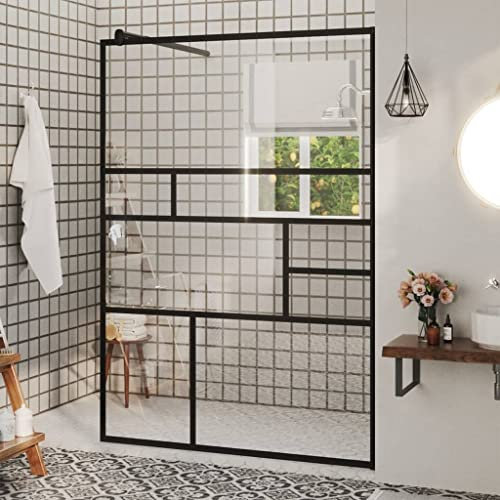 INLIFE Duschwand für Begehbare Dusche mit Klarem ESG Glas 115x195 cm,30.1kg,150755