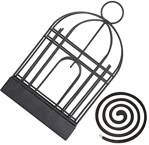 Dubbulon Porte-bobines Anti-moustiques d'extérieur | Support Bobine moustiques Cage d'oiseau - Brûleur Porte-Bobine Anti-moustiques avec Crochet Suspension pour décoration
