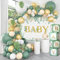 125pcs Decoración Baby Shower Verde Salvia, Cajas Bebé Verde Salvia con Globos Oro Verde y Telón de Fondo de Bebé Verde para Baby Shower Niño y Niña, Fiesta Safari Cumpleaños, Revelación de Género