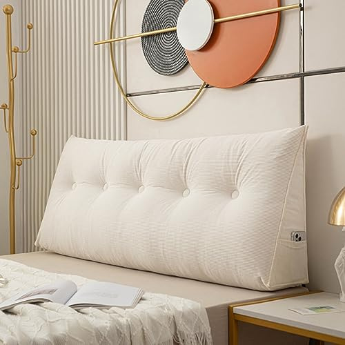 Cojín triangular para cabecero, 150 x 50 x 20 cm, suave, grande, cómodo, almohada de lectura para cama, sofá, almohada de apoyo lumbar para la espalda, cojines de cuña para dormitorio