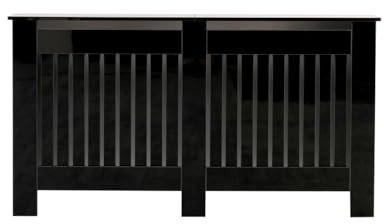 FurnitureHMD High Gloss Radiator Cover Vertical Slat Wooden Cabinet Heating Cover Wall Cabinet for Bedroom,Living Room,Hallway (large size)