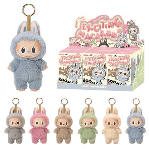 POP MART The Monsters - Tasty Macarons Vinyl Face Blind Box, 6PCs The Monsters Blind Box Figures, Random Design Action Figures Collectible Toys Home Decorations, Whole Set