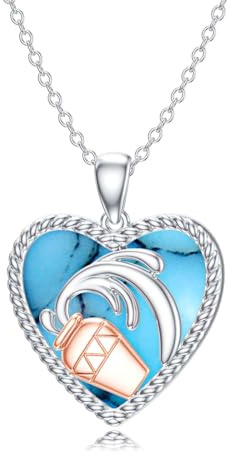 LONAGO 12 Sternzeichen Halskette 925 Sterling Silber Sternbild Astrologie Horoskop mit Erschaffener Türkis Anhänger Halskette