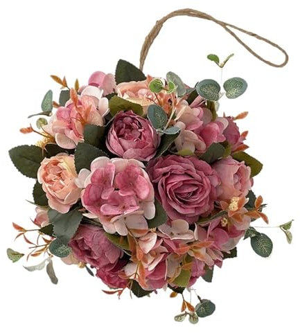 TTOUDRY Kreativer Künstlicher Blumenball, Künstliche Bälle Für Haus, Garten, Hochzeit, Party, Dekoration, Umweltfreundlicher Dekorativer Ball(E,Diameter 20 cm)
