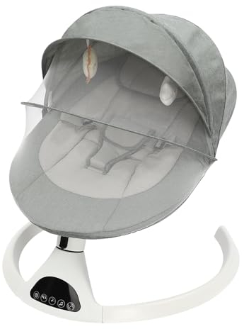 Babywippe Elektrisch Baby Schaukelwippe, mit Bluetooth, Fernbedienung, für 0-12 Monate, Schaukelstuhl (Grün)