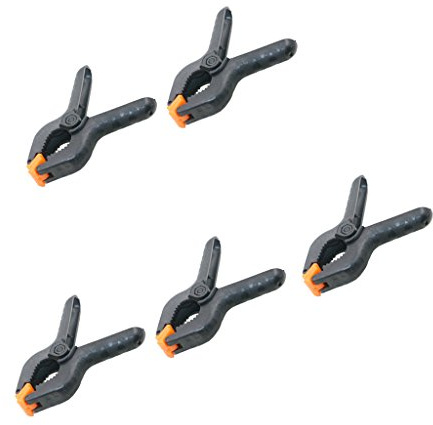 Heavy Duty 2''/4'' Large Plastic Spring Clamps for Market Stalls - Grip Clamps for Woodworking and Metalwork - Hinged Jaws for Uneven Surfaces - Set of Spring - black, 4