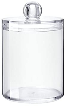 siduytin Dispenser di cosmetici per cosmetici a prova di polvere per la toilette di casa. Contenitore rotondo per bastoncini di cotone per trucco