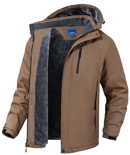 Rapoo Herren Winter Ski Schneejacke Mountain Wasserdicht Winddicht Regenjacke, Braun, X-Large
