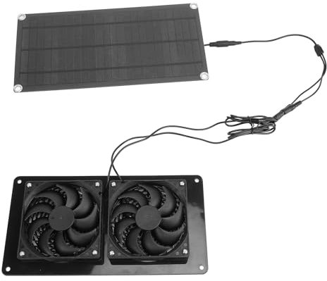 Solarbetriebenes Dual-Metallgehäuse-Abluftventilator-Set, 10 W, 18 V, Wetterfester Solar-Ventilator für Hühnerställe, Gewächshäuser