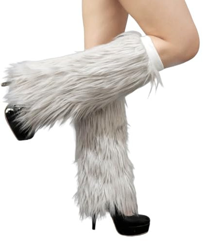 Generisch Damen Winter Stulpen Beinwärmer Aus Kunstfell Beinwärmer 80er Jahre Accessoires Sexy Bein Stulpen Neon 80s Motto Party Fasching Flauschig Tanzen Aerobic Karneval Accessoires Flauschig