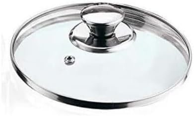 Saucepan Glass Lid Vented with Stainless Steel Knob and edged, fit most Saucepans, Round Casserole Dish and Frying Pans, (Glass Lid 14 cm)