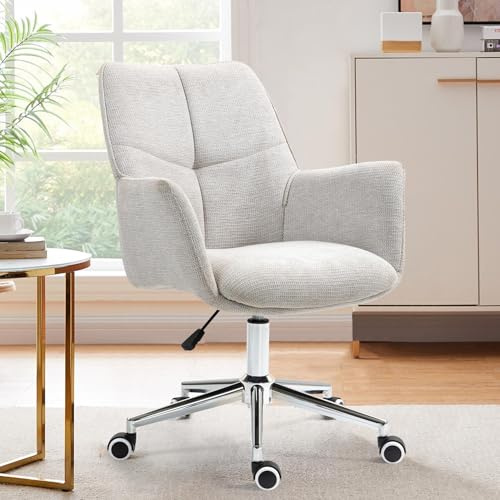 BRTHORY Bürostuhl 360 ° Drehstuhl Homeoffice Stuhl Schreibtischstuhl mit Armlehnen höhenverstellbar Schminkstuhl mit gepolstertem komfortabler bis 150 kg belastbar für Home Office und Büro