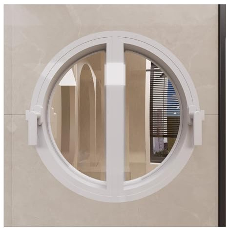 Fenêtre Fenêtre Ronde À Cadre En Aluminium, Fenêtre À Battant En Verre Trempé, Fenêtre De Remplacement Pour Ventilation, Fenêtre Paysagère De Grenier Pour La Décoration De La Maison Et Du Magasin(Whit