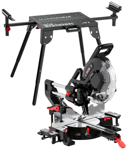 Excel 305mm Sliding Mitre Saw 2000W, 240V with LED Light & Universal Stand – Precise Crosscuts, Mitres & Bevels in Woodworking & DIY Projects