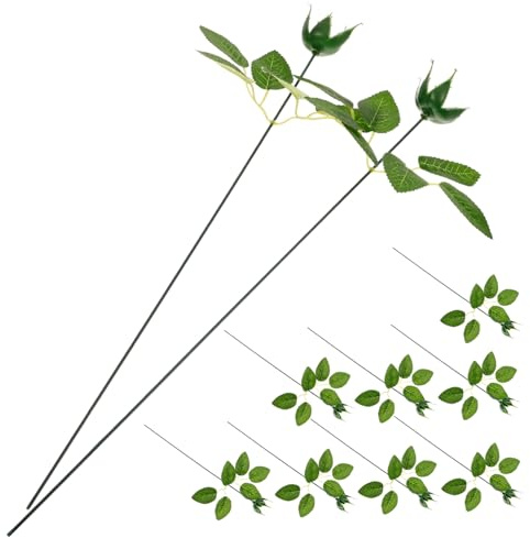 SHINEOFI Ensemble De Tiges De Fleurs Artificielles Et Sépales en Plastique 40 Pièces Kit DIY pour Création De Fleur Matériel Plastique Réaliste pour Décorations Et Compositions Botaniques