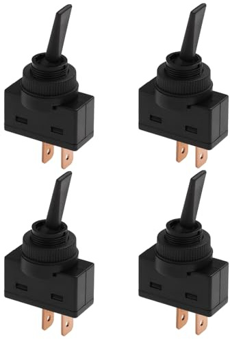 VGOL Interruttore A Levetta Per Auto 4 Pezzi 12V 20A Con Maniglia Piatta ASW-26-101 Per Quasi Tutti I Veicoli A Motore Auto Camion E Barche