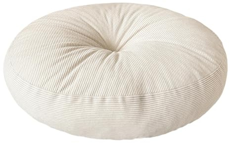 HuadaXtai Cuscino Da Meditazione Rotondo in Velluto a Coste, Cuscino Da Terra Confortevole 40 Cm per Tatami, Seduta per Divano, Pavimento, Picnic O Seduta per Finestra a Bovindo, Beige.